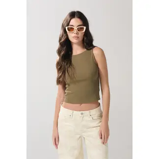 KOAJ - Camiseta unicolor manga sisa con texturas de canal Mujer