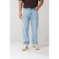 KOAJ - Jean azul claro baggy bota ancha con bolsillos y tiro med HOMBRE
