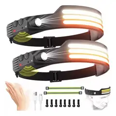 GENERICO - Lámpara De Cabeza Led Cob Recargable Con Sensor Modos