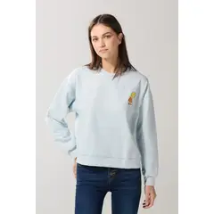 KOAJ - Buzo cuello con estampada en frente The Simpson, para muj MUJER