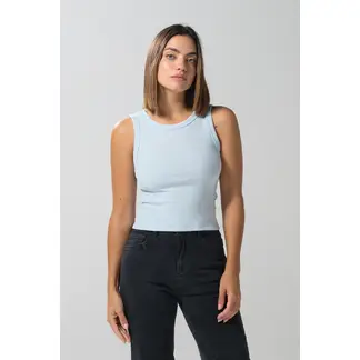 KOAJ - Camiseta en rib manga sisa unicolor con texturas Mujer