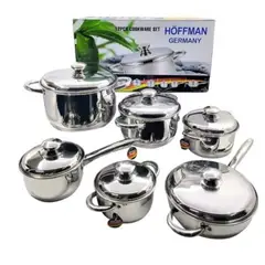 HOFFMANN - Set De Ollas Hoffman 12 Piezas Acero Quirúrgico Inoxidable