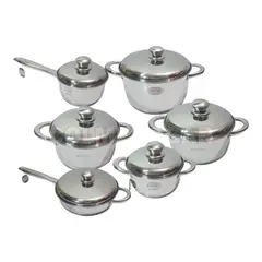 SWISSHOME - Set De Ollas 13 Piezas Acero Quirúrgico + Tetera