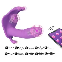 GENERICO - Vibrador Mariposa Bluetooh con APP MORADO
