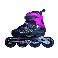 SPORT - Kit Patines Semiprofesionales Fucsia líneas Talla L