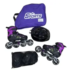SPORT - Patines Semiprofesionales Morado Lineas Talla L