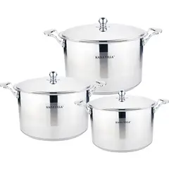 GENERICO - Juego De Ollas 6 Piezas Grandes Cocina Kaisa Villa Completo