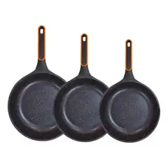 SWISSHOME - Sartenes De Mármol Antiadherente Con Tapa 6 Piezas
