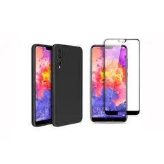 GENERICO - Funda en Silicona + Vidrio Templado Para Huawei P20 Pro