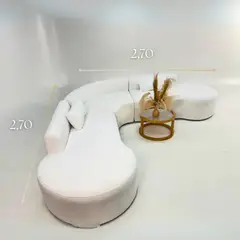 GENERICO - Sala Modular de Lujo Blanca en L Estilo Afrodita