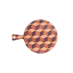 LITURGICAL ARTS & CRAFTS - Tabla Cirular Para Picar Madera Prem Patron A 46 cm x 26 cm x 3cm 2 Kg