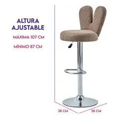 GENERICO - Silla Bar Butaco Tela Ovejera Giratoria Barra Cocina Refgiro