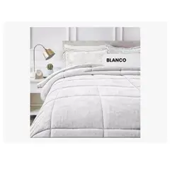 INNOVA - Cubrelecho Plumón Térmico Doble Cara Con Funda De Almohadas Cama Doble