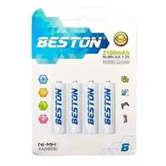 BESTON - Bateria Pila Recargable Aa X4 2100mah 12v Certificad