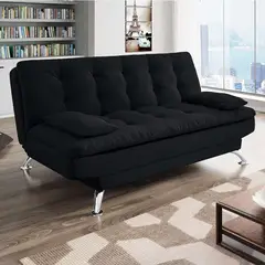 GENERICO - Sofa Cama Clic Tela Amigable con Mascotas Negro Muebles Alkar