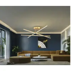HOME - Lampara Techo Moderna Plafón Estilo Nórdica Led De Lujo Dorada