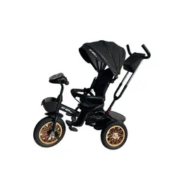 GENERICO - Triciclo Paseador Musical Bluetooth Silla Giratoria Negro