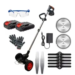 GENERAL - Guadaña Negra Doble Bateria 48V Kit Cuchillas Mas Llantas