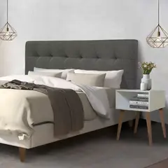 DKO DESIGN - Cabecero Para Cama Doble 60x140x5cm Gris Memphis