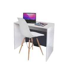 DKO DESIGN - Combo Escritorio Tomy 75x80x40 + Silla Eames Color Blanco -