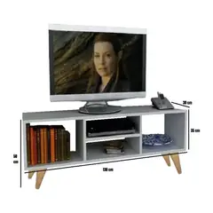 GENERICO - Mueble Televisión 130cm Mesa Tv Centro De Entretenimiento Blanco