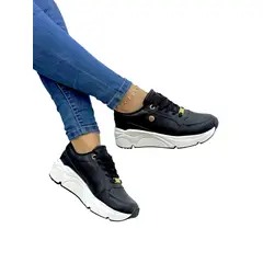 EVEGONZ - Zapato Casual Negro Para Mujer Tenis Urban de Moda