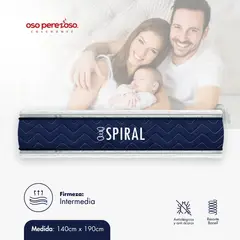 OSO PEREZOSO - Colchón Spiral Plus Ortopédico Resortado - Firmeza Intermedia - Doble 140cm190cm.