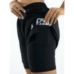 NO RULES - SHORT DEPORTIVO CON LYCRA RUNNING NEGRO.