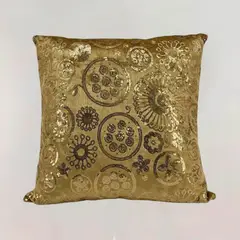 BURICA - COJIN 42X42CM DORADO CIRCULOS LENTEJUELA