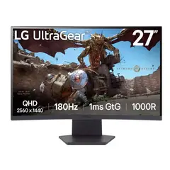 LG - Monitor Curvo Gamer UltraGear 27GS60QC QHD 180Hz 1ms 27”