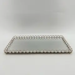 BURICA - BANDEJA ESPEJO 43X22CM PIEDRAS RECTANGULAR