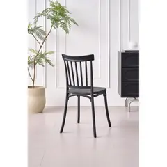 GENERICO - Silla Claus Color Negro Con espaldar y diseño minimalista