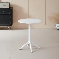 GENERICO - Mesa Redonda 60Cm Color Blanco Diseño Minimalista