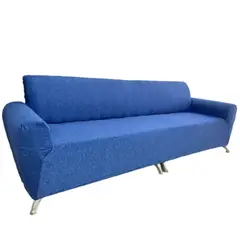 COLOMBIAN PRODUCTION - Forro Protector De 3 Puestos Para Sofá Con Brazos Azul Jaspe