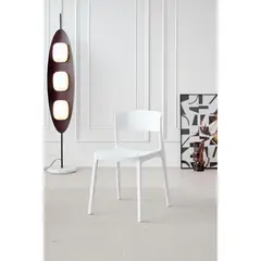 GENERICO - Silla Monaco Color Blanco Con espaldar y diseño Moderno
