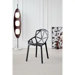 GENERICO - Silla Roxy Color Negro Con espaldar y diseño Moderno