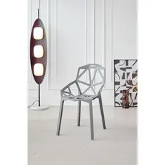 GENERICO - Silla Roxy Color Gris Oscuro Con espaldar y diseño Moderno