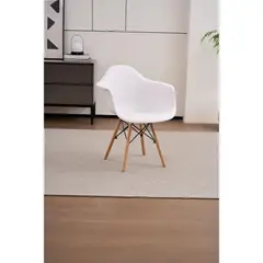 GENERICO - Silla Delia Color Blanco Con espaldar y patas en Madera