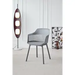GENERICO - Silla Con Cojin Max Color Gris Oscuro Con espaldar y cojín