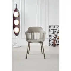 GENERICO - Silla Con Cojin Max Color Taupe Con espaldar y cojín