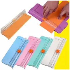 GENERICO - Cortador Guillotina De Papel Regla Plegable Pequeña Portatil