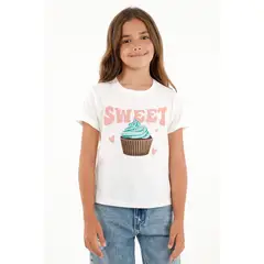 TENNIS - Camiseta crudo estampada para niña