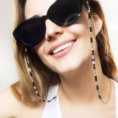 AT NIGHT SUNGLASSES - Cuelga Gafas At Night en Murano Cristales y cadena en Acero Dorado
