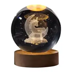 GENERICO - Lámpara En Bola De Cristal 3d Unicornio L07