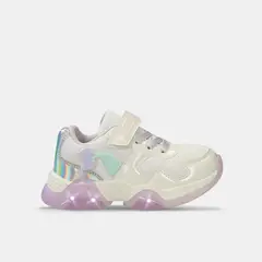 BUBBLE GUMMERS - Tenis Con Luces Infantil Para Niña Bubblegummers Blanco Tuna Alpha Light 26-29