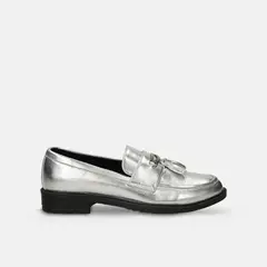 BATA - Mocasines Para Mujer Plateado Jesper