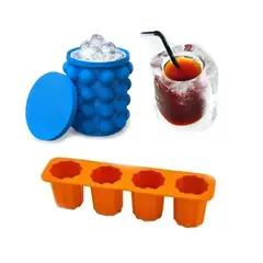 GENERICO - Hielera Ice Cube + Molde De Silicon Vasos Shots De Hielo