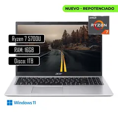 ACER - PORTATIL AL15 AMD RYZEN 7 5700U 15.6'' FHD IPS - RAM 16GB - SSD 1TB - WIN 11 HOME