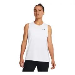 UNDER ARMOUR - Camiseta Mujer TECH TANK SOLID Blanco