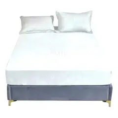GENERICO - Sábana Ajustable Térmica Cama Semidoble Ultra suave Blanco